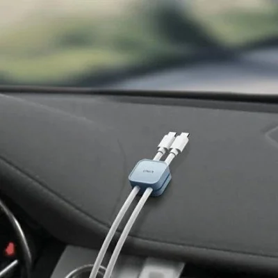 Uniq Pod Adhesive Cable Organizers 8-In-1 Pack - Charcoal (Dark Grey)